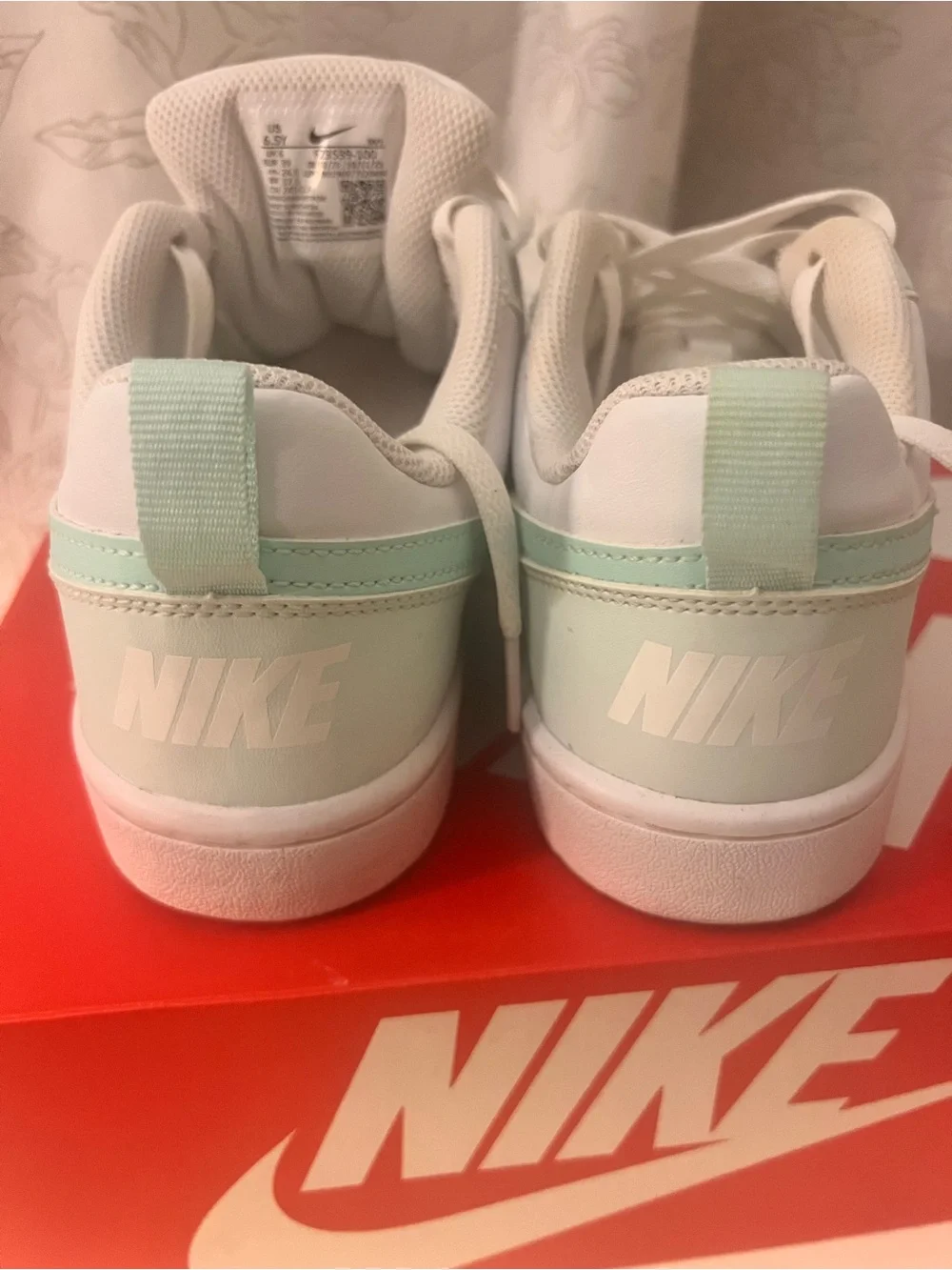 Nike Youth Court Borough Low Mint Green & White Sneakers